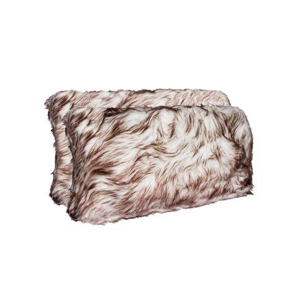12 X 20 In. Fur Pillow, Gradient Chocolate - Pack Of 2